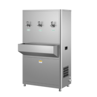Dispensador de Agua y Hielo Comercial de Acero Inoxidable 3 en 1, Estación de Agua Fría, Caliente y Hielo con Filtro para Oficina o Sala de Reuniones