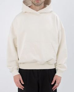 Custom logo Fleece Heavy <b>Black</b> boxy fit Hoodies Oversized Unisex Blank High Quality Thick Cotton Cropped Hoodie <b>Men</b> - Product Image 3