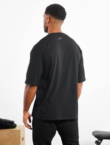 Stretchable <b>mens</b> oversized tshirt recycled material fitness training gym wear bodybuilding pullover tee breathable fabric - Product Image 3