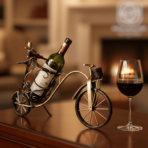 Estante para vinos con forma de bicicleta, escultura artística de hierro forjado para decoración del hogar, soporte de exhibición personalizable, artesanía de metal hecha en Vietnam. - Product Image 5