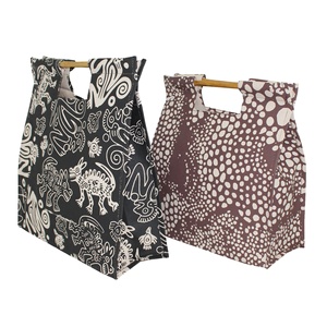 Bolsa de Lona de Algodón Natural al por Mayor con MOQ Bajo, Asa de Bambú, Impresión Completa, 10 Oz, Lona Laminada, Bolsa de Playa Reutilizable - Product Image 2