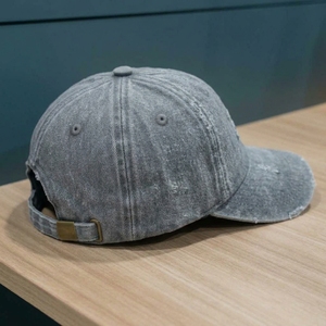 Gorra de Béisbol de Mezclilla Personalizada de 6 Paneles, con Visera Precurvada, Bordado Plano, OEM, ODM, Marca Privada, Venta al Por Mayor, MOQ Bajo - Product Image 4