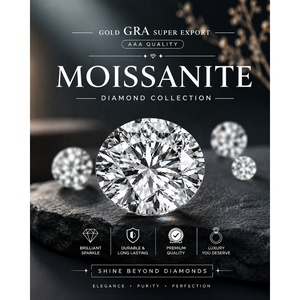 Collection de diamants Moissanite GRA Super Export, qualité AAA, pierres de cristal rondes, durables, de qualité supérieure pour la fabrication de bijoux - Product Image 1