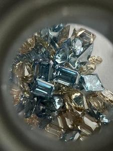 Bijoux en diamant de culture, taille radiant, bleu et couleur champagne, pour hommes et femmes - Product Image 3