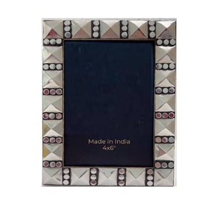 Marco de fotos de aluminio de alta calidad, diseño de puntos, estante de estudio de mesa, marco de fotos de escritorio, estilo de decoración del hogar, marco de fotos de Metal - Product Image 3