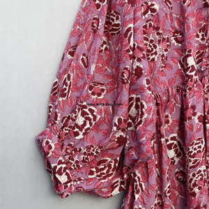 Beautiful floral Cotton Block Printed dress Dress For Casual wear Hand Block Printed Dress - Product Image 4
