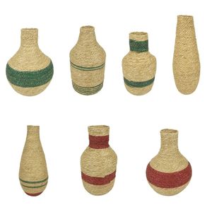 Vietrustic Handmade <b>Stitching</b> Table Vase <b>Gift</b> Water Hyacinth Vase Table Jar Holder Plant Vase - Product Image 6