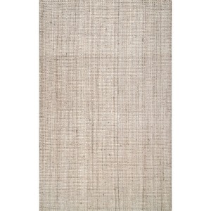 Tapis moderne en jute, couleur unie, rectangulaire, tissage plat, écologique, pour salon, à poils fins et plats - Product Image 1