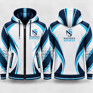 Sweat à capuche zippé intégral pour homme, coupe décontractée, imprimé par sublimation, en polaire, style streetwear, 100 % polyester, pour l'hiver - Product Image 1