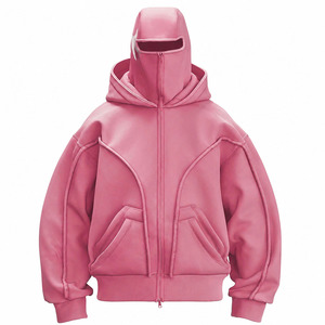 Sudadera con Capucha y Cremallera Completa OEM Personalizada de Alta Calidad, Algodón Grueso, Estilo Urbano Oversize con Paneles, Unisex - Product Image 1