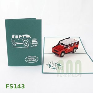 การ์ดอวยพรรถยนต์ 3 มิติ แบบป๊อปอัพ รุ่น FS143 สีแดง ดีไซน์รถยนต์ ทำมือ ของขวัญงานฝีมือคริสต์มาส - Product Image 2