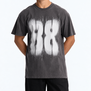 Camiseta de algodón pesado con estampado gráfico vintage desgastado personalizado para hombre, corte holgado, OEM, informal, deportiva - Product Image 3