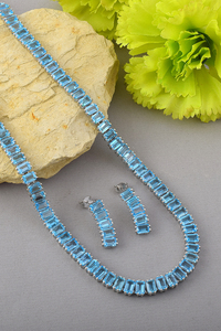 Blue Topaz <b>Necklace</b> <b>Set</b> in 92.5 Sterling <b>Silver</b> KLSS-40246 - Product Image 4