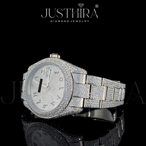 Montre de sport pour homme de 41 mm avec boîtier en acier inoxydable personnalisé, logo, mouvement à quartz, collection Hip Hop, cadran glacé, gros diamants en moissanite - Product Image 4