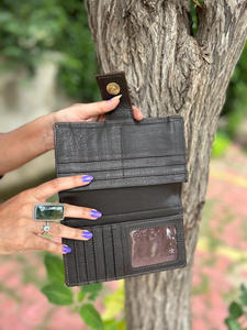 Gran venta de productos superiores, embrague de cuero de piel de vaca, billetera tallada a mano occidental, tarjetas de cuero con herramientas Vintage, billetera en efectivo - Product Image 6