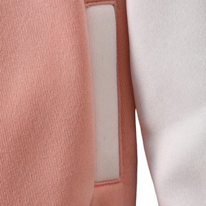 Blouson universitaire rose et blanc pour femme, style décontracté, en polyester et coton tricoté, col rabattu, boutonné, collection 2026 - Product Image 6