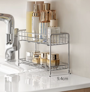 304 Stainless Steel Bathroom Storage <b>Rack</b> Countertop Cosmetic Organizer Toilet Vanity Shelf Stand Holder - Product Image 1