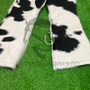 กางเกงหนังวัวแท้พรีเมียมทรงขาบานเอวยางยืดสำหรับผู้ชาย ปี 2026 จาก Unbridleds Industry ดีไซน์โดดเด่นทันสมัย - Product Image 3