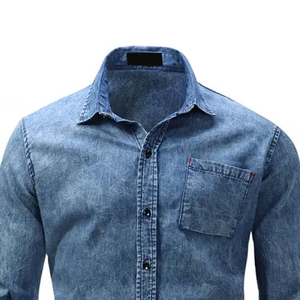 Camisas de Mezclilla de Buena Calidad, Marca Privada, Precios Económicos, Camisa de Mezclilla de Algodón, Gran Venta, Nueva Llegada, Camisas de Mezclilla Extra Grandes para Hombre - Product Image 3