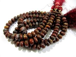 Perles rondes en agate sanguine naturelle, perles en œil de tigre rouge, perles en jade, 8-9 mm, brin de 8 pouces - Product Image 4