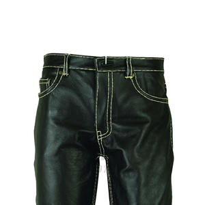 Pantalones de Cuero Negros Personalizados para Hombre, de Alta Demanda, Cintura Alta, Estilo Casual, Transpirables, Ajustados, Tipo Cintura Media, Rectos, para Invierno - Product Image 2