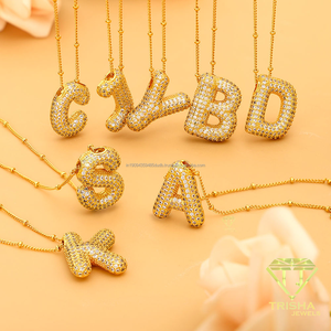 Personalized A-Z <b>Initial</b> Pendant Necklace Iced Out moissanite Letter Jewelry Gold Color <b>Chain</b> Custom Alphabet Necklace - Product Image 1