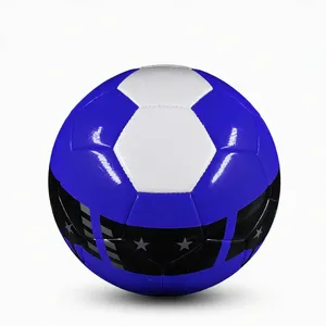 Balón de fútbol con logo personalizado, tamaño 4, 5, cosido a máquina, diseño de estrellas amarillas y negras, para entrenamiento de club, venta al por mayor. - Product Image 5
