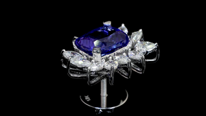 Bridal <b>Earring</b> Luxury Cushion Cut Blue <b>Sapphire</b> & Marquise Diamond Halo Fine <b>Earrings</b> |Cocktail Fine Jewelry | OEM ODM Jewelry - Product Image 5