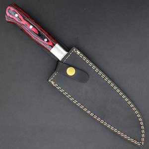 Couteau Santoku en acier inoxydable forgé à la main avec manche en bois Pakka, couteau de cuisine professionnel à lame pleine, fabrication OEM personnalisée - Product Image 4