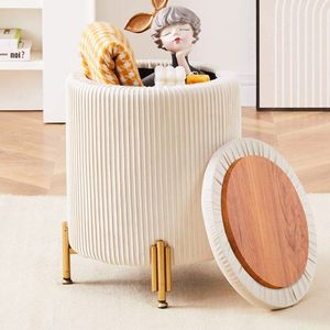 Pouf Contenitore Contemporaneo da 23Qt, Poggiapiedi in Velluto, Sgabello da Toeletta, Sedia con Supporto da 136 kg, Stile Moderno, Tavolino da Caffè con Pouf - Product Image 1