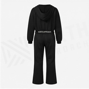 Conjunto de Yoga de 2 Piezas North Approach, Cierre Frontal Completo, Color Negro Sólido, Absorbe el Sudor, Ropa Deportiva para Mujer - Product Image 2