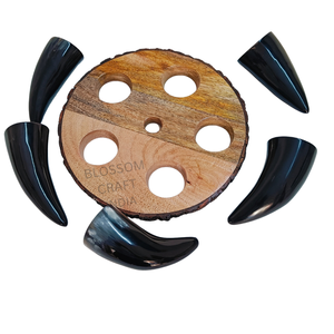 Cuerno para Beber Hecho a Mano con Soporte de Madera, Cuerno de Vaca, Buey o Búfalo Pulido, Auténtico Estilo Vikingo Rústico Nórdico, Ideal para Regalo - Product Image 6