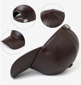 High Quality PU Leather Baseball Cap Unisex Adjustable Custom Logo Embroidery Hat Wholesale OEM - Product Image 2
