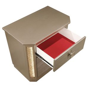 Comodino in legno con finitura oro - Product Image 4