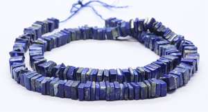 ลูกปัดหินลาพิส ลาซูลี สีน้ำเงิน AAA ทรงสี่เหลี่ยมขนาด 6-7 มม. ลูกปัดหินลาพิส ลาซูลี 16 นิ้ว รูปทรงโชคเกอร์จากหินลาพิส ลาซูลีธรรมชาติ - Product Image 4