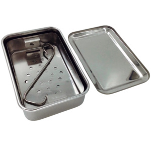 Caja de acero inoxidable para instrumentos con base perforada para esterilización y almacenamiento quirúrgico - Product Image 2