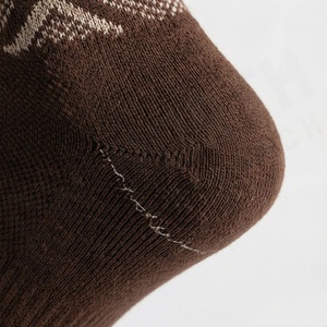 Crew <b>Socks</b> Geometric Pattern <b>Brown</b> Breathable Polyester Spandex Adult Casual Autumn Knitted <b>Socks</b> - Product Image 6