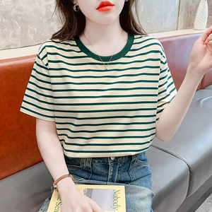 Korean Station Color Blocking Short Sleeved Women's Loose Sweet Tank <b>Tops</b> <b>Linen</b>/Cotton Breathable Eco-Friendly Wholesale - Product Image 2