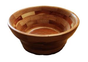 Bol en bois segmenté tourné à la main, vintage, en cèdre, chêne, noyer, acajou, pour service, vaisselle rustique de cuisine, en gros pour l'exportation - Product Image 4