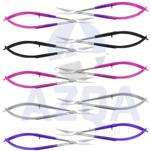 Ciseaux à micro-spring en acier inoxydable avec poignée à action de pression pour la coupe des cils, des sourcils et des broderies - Product Image 2