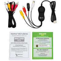 Kit de conversión de VHS a DVD para PC y Mac, convertidor de vídeo a digital para cintas VHS, VCR y videocámaras, incluye software de captura