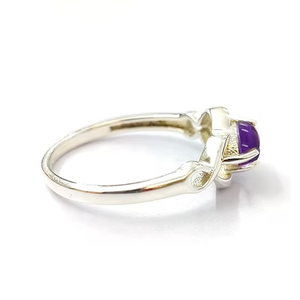 Bague élégante en argent sterling 925 avec améthyste, pierre de naissance de février, bijou tendance, cadeau pour elle - Product Image 4