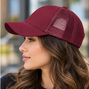 Casquette Trucker en Maille avec Visière Courbée en Toile, Profil Bas, Fermeture Snapback, Style Décontracté, ODM, Marque Privée, pour Hommes et Femmes - Product Image 6
