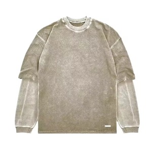 Sudadera de manga larga de alta calidad con lavado ácido, estilo vintage, 100% algodón, 400 gsm, venta al por mayor, sudadera oversize de primera calidad - Product Image 3