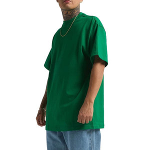 Camiseta Shaka Wear para Hombre, 100% Algodón, Gruesa, Ultra Resistente, 220g, Corte Holgado, Cuello Redondo, Transpirable, de Lujo, Estilo Urbano, Color Verde Sólido - Product Image 4