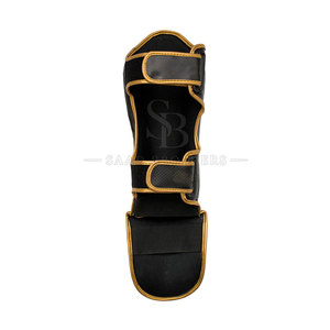 Football Shin Guards Leather Soccer Leg Protection Hard Shell Lightweight <b>Foam</b> <b>Padding</b> Adjustable Strap Comprehensive Protection - Product Image 2