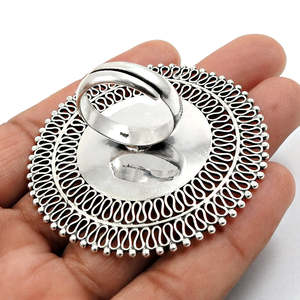 Antique Filigree Design <b>Adjustable</b> <b>Ring</b> Made From 925 Solid Sterling Silver Retro Style Delicate Flower Design Bohemian Jewelry - Product Image 2