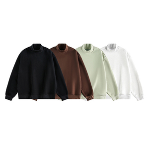 Sweat-shirts doublés écologiques en coton biologique 100% pour femmes, col rond, vente en gros sur mesure - Product Image 2