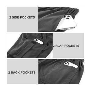 Shorts Cargo d'Entraînement d'Été Personnalisés pour Hommes, Séchage Rapide, Sport, Jogging, Gym, Respirant, Toile, Taille Mi-Haute, Devant Plat, Décontracté, Uni, 100% Coton - Product Image 3