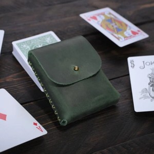 Étui à cartes en cuir véritable, étui de rangement pour cartes, étui pour cartes à jouer, porte-cartes de poker, étui en cuir pour jeu de cartes - Product Image 2
